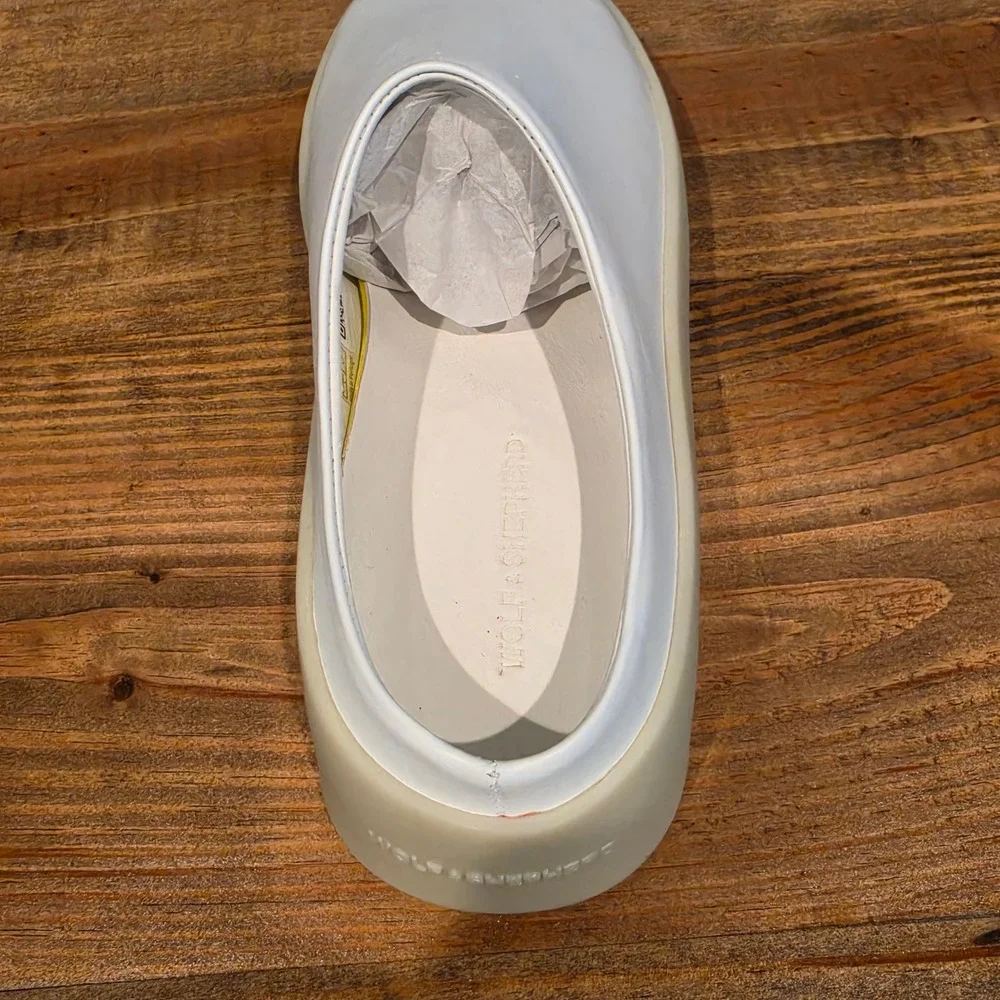Wolf & Shepherd Mens Cruise Mule White Vanilla Leather‎ Slip On Shoes Size 6.5